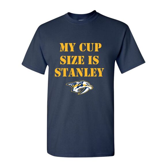 NHL My Cup Size Is Stanley Nashville Predators‎ T-shirt Preds T-Shirt Size M/L - Picture 1 of 6